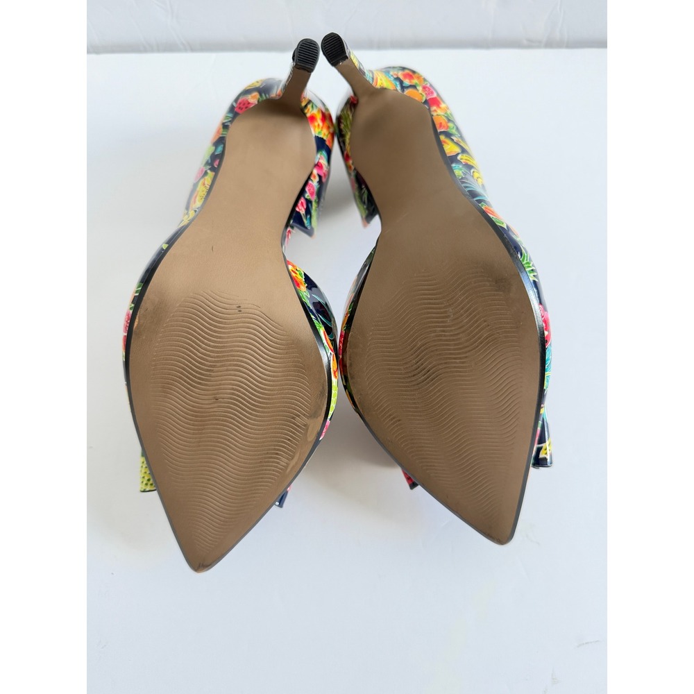 Betsey Johnson Prince Tropical Fruit Print Bow d'Orsay Pumps Navy Multi 7.5M - Picture 8 of 12